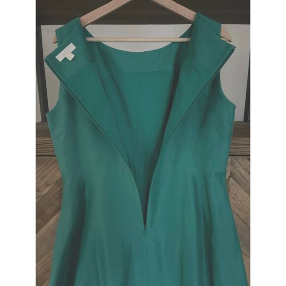 COS Green Sleeveless Cotton Silk Cocoon Dress Sz 12 - Picture 6 of 7